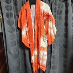 七五三 着物 オレンジ 牡丹 菊 刺繍　3歳のサムネイル