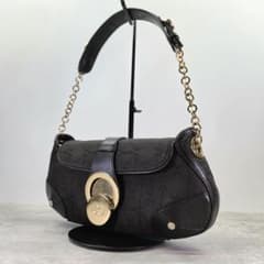 美品】エスカーダ ワンショルダー フラップ ゴールド金具 キャンバス 