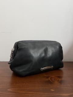 お値下CHROME HEARTS レザーポーチ クロスパッチ 化粧ポーチ レア お値下CHROME HEARTS レザーポーチ クロスパッチ 化粧ポーチ レア