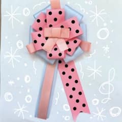 ハンドメイド　ロゼット　ウィッシュコア　ドット　y2k ピンク　ブルー　水色のサムネイル