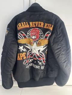 A BATHING APE ✖️リアルマッコイズ MA-1ジャケット L ブラック 