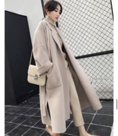週末セール！！未使用 韓国 ロングチェスターコート アイボリーのサムネイル