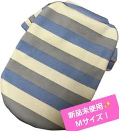 ❣️新品未使用❣️犬用 ボーダー柄 裏起毛 Tシャツ ブルー×グレー Мサイズのサムネイル