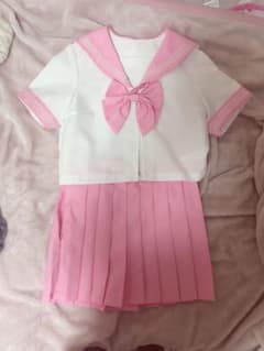 セーラー服 上下セット ピンク×ホワイトのサムネイル