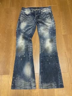 00s CIVARIZE] Y2K ヒゲ加工 ブーツカット デニムパンツ 46 - メルカリ