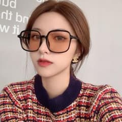 【新品・未使用】伊達メガネ　サングラス　オレンジ　黒縁　ユニセックス　韓国のサムネイル