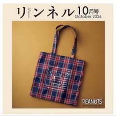 린넬 10월호 부록 PEANUTS 스누피 체크 방직 BIG 토트