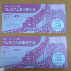 長島スパーランド スチールドラゴン プレミアム乗車優先券(2枚)のサムネイル