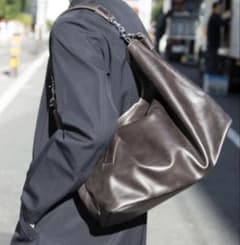 STUDIOUS メンズ シャイニーレザーエディターズバッグ ブラウン | Mercari