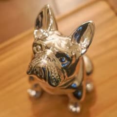 フレンチブルドッグ 貯金箱 シルバーのサムネイル
