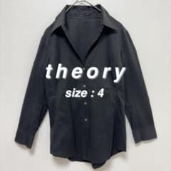 Theory 長袖シャツ ブラック サイズ038 お値段交渉可♡ セオリー theory ストレッチ長袖シャツ L ブラック スキッパー 黒