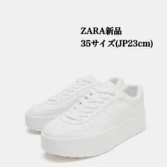 ZARAプラットフォームスニーカー38サイズ(JP24.5cm)新品タグ付 完売ZARAギザギザソールプラットフォームスニーカー35(JP23cm)新品