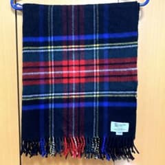 美品 ジョンストンズ カシミヤ混 大判 ストール グリーンレーベル別注