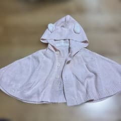 COMME CA ISM ベビーポンチョ ピンク 60-80cmのサムネイル