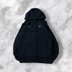 USA古着PUMA×Ferrariパーカーフーディージップアップ希少ブラックM 