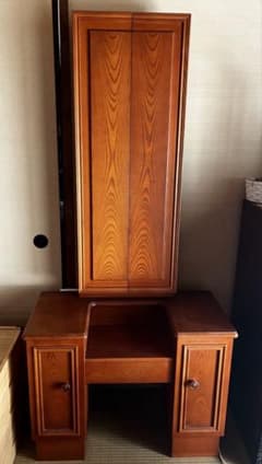 三面鏡 ドレッサー 木目調 収納家具 昭和レトロのサムネイル