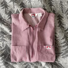 美品 BEN DAVIS ハーフジップシャツ USA製 XLストライプのサムネイル