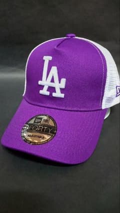 【完売品】メッシュキャップ   パープル 紫 LA ドジャーズ New Era ドジャースパープルホワイトトラッカーメッシュキャップ