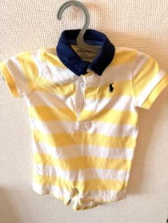 Ralph Lauren ベビー ロンパース 3M イエロー ボーダーのサムネイル