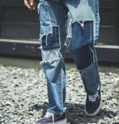 MR.OLIVE パッチワーク デニムパンツ ジーンズのサムネイル