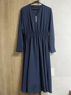 【美品】NATURAL BEAUTY BASIC ワンピース ネイビーのサムネイル