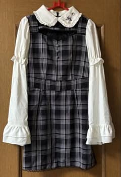 チェック柄 襟付き ミニワンピース 長袖のサムネイル