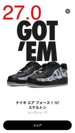 NIKE air force 1 skeletonのサムネイル