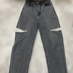 ダメージ加工 デニムパンツ ブラックのサムネイル