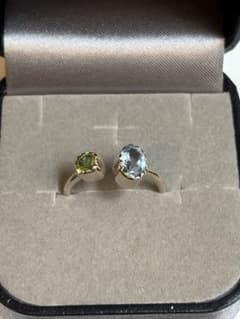 A*s様 天然石　ブルートパーズ×ペリドットリング　シルバー925 インドジュエのサムネイル