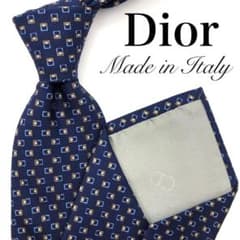 Dior 디올 넥타이 네이비 감색 블루 블루 총 무늬 CD 로고