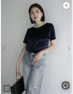 トリアセベロアカットTシャツ ネイビーのサムネイル