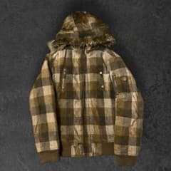 00s archive check wool jacket 短丈 y2k テック y2k 00s Archive Woolrich チェック ファー ジャケット - メルカリ