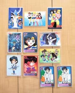 Pretty Guardian Sailor Moon Laminated Cards (3 cards) + Cards (8 cards) - Total 11 cards set