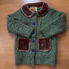 フリース風緑色コート 130cm~のサムネイル