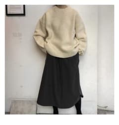無印良品 手編みニットセーター 生成　M〜XL ウール100%のサムネイル