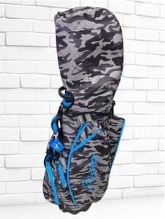 Rivieraキャディバッグ カモフラ柄 グレー×ブルー 個性派 ゴルフバッグ