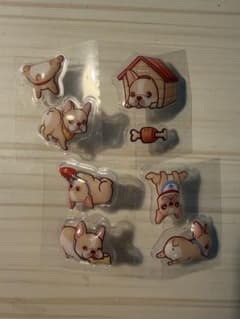 はま寿司　わんちゃん立体シール　 カプセルトイ　フレンチブルドッグのサムネイル
