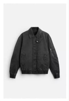 ZARA ウォッシュドチェックワックスフィニッシュジャケット mサイズ ウォッシュドチェックワックスフィニッシュジャケット - ダーク