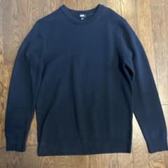 UNIQLO クルーネックニット ネイビー Lサイズのサムネイル