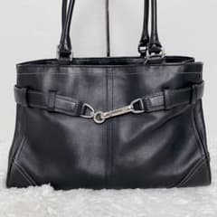 美品】COACH コーチ レザー トートバッグ ブラック 肩掛け A4収納可能
