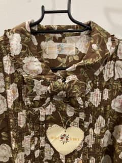 DOUBLE FLOWER フラワープリント シャツワンピース　長袖　M 綿のサムネイル