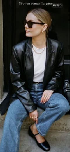 ZARA ブラック レザージャケットのサムネイル