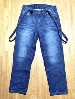 LARU サスペンダー付き デニムパンツ Mサイズ　サロベットデニムのサムネイル