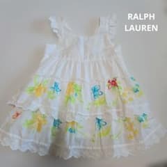 美品　ラルフローレン　花柄 ティアードワンピース ホワイト　70　女の子のサムネイル