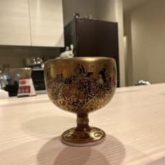 九谷焼 住田岳陽造 金彩赤絵『三十六歌仙図』酒盃 馬上盃 細字絵 共箱のサムネイル