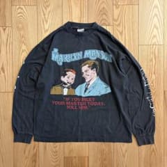 90sUSA製MarilynMansonロンXL黒両袖プリン1998ヴィンテージ 90sUSA製MarilynMansonロンXL黒両袖プリン1998ヴィンテージ - メルカリ