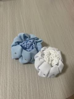 水色と白のフリルシュシュセットのサムネイル