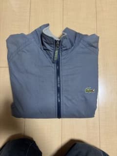 90s 00s LACOSTE ナイロンジャケット 裏フリース グレー 短丈のサムネイル