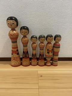 伝統こけし 6本セット 奥瀬鉄則 作 津軽系のサムネイル
