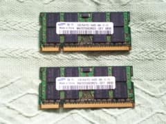 ノート用メモリ 2GB 2RX8 PC2-6400S-666 ２枚セット計4GBのサムネイル